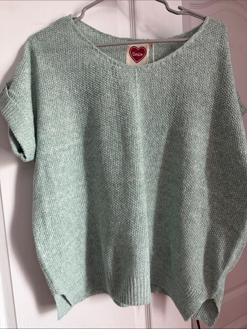 L'ovedbaby Mint Green Short-Sleeve Knit Sweater